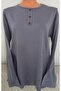 Er Clothing Paper Print Combed Cotton Blouse Long-Sleeve Crew Neck Grey - 4