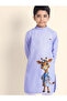 Boys Purple Cotton Kurta with Printed Design - 2