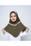 Girls Hijab for Kids – Stylish Modest Islamic Headscarf for Muslim Girls, Hijab with Contrast Trim, Front Button & Pleated Detail