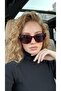 Rosa Bordo Cat Eye Cornered Slanted Large Sunglasses Glass Uv400 Protected - 3