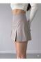Double Slit Linen Short Skirt - 3