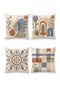 Abstract Rainbow and Lines Patterned 4-Piece Throw Pillow Cover Set - 3