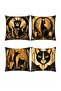 Egyptian Cat Patterned 4-Piece Throw Pillow Cover Set - 3