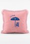 Ciao Bella Written Lobster and Umbrella Patterned Striped 4-Piece Fringed Throw Pillow Cover Set - 5