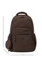 Dp Casual a Quality Brown 5 External Zipper Compartments Water Repellent School Sports Travel Daily Lightweight Fabric Backpack 7-16 - 4