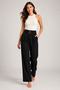 Women's High Waist Belt Buckle Pleated Modal Fabric Wide Leg Sweatpants - 5