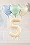 5 Years Old Retro Blue Green Cream Heart Foil Balloon Set Set44 5 Years Old