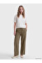 Lcw Vision Khaki Elastic Waist Modal Blend Women's Trousers