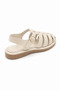 Solea Beige Genuine Leather Knitted Women's Sandals Thermo Sole - 3