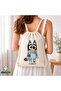 Bluey Drawstring Linen Bag C032