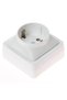 Hoff Mini simple schuko socket, exposed, protective contact, 10A, white - 3