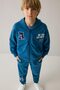 Printed Hooded Indigo Zippered Cardigan for Boys H9895A826Au