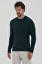 Pales Men's Green Hair Braided 100% Cotton Crew Neck Sweater - 5