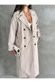 Women's Double-Breasted Collar Long Trench Coat Length 1.20 cm - 2