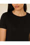 Women Black Viscose Crew Neck T-Shirt - 4