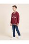Senior Boys Burgundy Plain V-Neck Sweatshirt - 2
