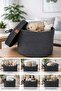 Covered Knitted Basket |   Decorative and Multi-Purpose Storage Box |   Stylish Organizer for Bathroom, Kitchen, and Baby Room - 3