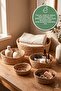 Set of 5 Natural Wicker Baskets Decorative Organizer Bohemian Hand Knitted Multi-Purpose Basket