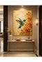 Free Bird and Flowers Decorative Canvas Painting |   Embossed Look Colorful Hummingbird Wall Painting |   Modern Living Room Office Bedroom Decor - 3