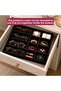 Treyo Wooden Sunglasses, Jewelry & Makeup Organizer – Drawer Glasses Stand Storage Box - Travel Case with Mirror Lid & Adjustable Compartments - 3