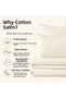 100% Cotton Satin Striped Double Duvet Cover Set - Cream - 7