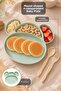 Mouse Figured Feeding Set - 4-Compartment Baby Food Bowl with Spoon and Fork, Green