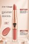 2-in-1 Stick Lipstick and Lip Gloss Lip Gloss with Nude Pink Tint and Glossy Finish Double-Ended Lipstick - 4