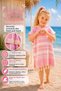 Children's Bathrobe-Pancho Peştemal Beach Towel 100% Cotton-Pink