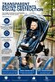Universal Baby Stroller Rain Cover with Blue Stripes Transparent Pvc Rain Wind Dust Protective Cover - 3