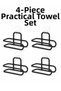 Krm Black Metal Wc Paper Holder Adhesive Wall Mounted Toilet Paper Holder Set 4 Pieces Krm