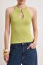 Yağ Yeşil İnce Çizgili Cut Out Detaylı Triko Bluz TWOSS26BZ00890 - 6