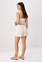 Beige Linen Look Sim Striped Belted Shorts & Bermuda Twoss26Sr00209 - 4