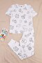 Ecru Crayon Gift Paintable Unisex Children's Pajama Set Tkdss26Pt00018 - 7