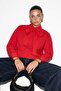 Red Belted Belt Detail Oversized Short Shirt Tdrss26Go00097