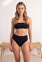 Black High Leg Super High Waist Brazilian Basic Bikini Bottom Tbess26Ba00022 - 2