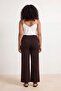Kahverengi Fırçalı Soft Kumaş Flare Paça Yoga Örme Spor Tayt TBBSS24AY00004 - 6