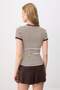 Çok Renkli Çizgili Fitted/Vücuda Oturan Yumuşak Esnek Örme Bluz TWOSS24BZ00296 - 4