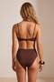 Kahverengi Straplez Kaplı Nakış Detaylı Yüksek Bel Regular Bikini Takımı TBESS26BT00169 - 3