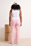 Pembe Flare/İspanyol Paça Fırçalı Soft Kumaş Büyük Beden Spor Tayt TBBSS26BV00006 - 3