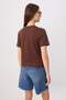 Taş-Kahverengi Kalın Pamuklu Tok Kumaşlı Regular Kesim Örme T-Shirt Örme T-Shirt TWOSS26TS00302 - 7