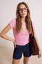 Pembe Cut Out Detaylı Özel Yaka Triko Bluz TWOSS26BZ00893 - 3