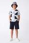 Blue Geometric Knitted Top and Bottom Set Tkdss26Au00078