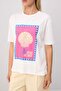 White 100% Cotton Sea Shell Printed Crew Neck Oversize Knitted T-Shirt Twoss26Ts00351 - 3