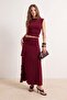 Limited Edition Bordo Düz Maxi Örme Sandy Etek TPRSS26ET00010 - 2