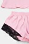 Pudra Dantelli İp Askılı Saten Şortlu Dokuma Pijama Takımı THMSS22PT0269 - 3
