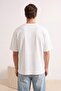 Ekru Oversize/Geniş Kalıp Fil Nakış %100 Pamuk T-Shirt TMNSS26TS00077 - 4