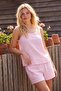 Pink 100% Cotton Cut Pompom Frilly Woven Pajamas Set Thmss26Pt00234 - 2