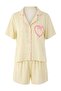 Mint Floral Heart Detailed Viscose Woven Pajamas Set Thmss26Pt00144 - 5