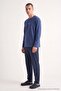 Indigo Regular Slogan Printed 100% Cotton Knitted Pajama Set Tmnaw27Pt00001 - 3