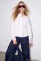 White Appliqué Ribbon and Lace Accessory Detailed Padded Shirt Tdrss26Go00129